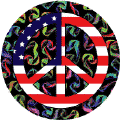 PEACE SIGN: Hippie Tapestry Peace Flag 6--STICKERS