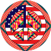 PEACE SIGN: Hippie Tapestry Peace Flag 7--KEY CHAIN