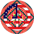 PEACE SIGN: Hippie Tapestry Peace Flag 7--STICKERS