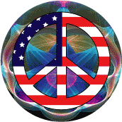 PEACE SIGN: Hippie Tapestry Peace Flag 9 - American Flag KEY CHAIN