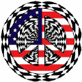 Mod Hippie Peace Flag 5 - American Flag STICKERS