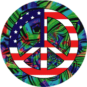 PEACE SIGN: Mod Hippie Peace Flag 7--KEY CHAIN