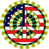 PEACE SIGN: Mod Hippie Peace Flag 8 - American Flag STICKERS