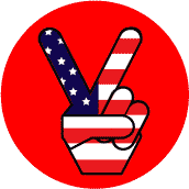 PEACE SIGN: Peace Hand Peace Flag 3 - Patriotic KEY CHAIN