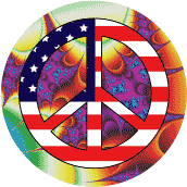 PEACE SIGN: Vintage Hippie Peace Flag 3--KEY CHAIN