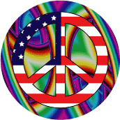 PEACE SIGN: Vintage Hippie Peace Flag 5--KEY CHAIN