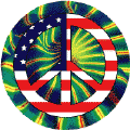 PEACE SIGN: Vintage Hippie Peace Flag 7 - American Flag POSTER