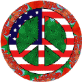 PEACE SIGN: Vintage Hippie Peace Flag 8 - American Flag KEY CHAIN