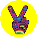 1960s Hippie Peace Hand 1--BUTTON