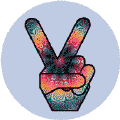 1960s Hippie Peace Hand 2--BUTTON