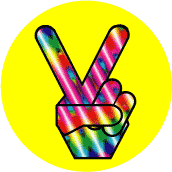 1960s Hippie Peace Hand 3--BUTTON