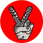 PEACE SIGN: Funky Art Peace Hand 20--MAGNET