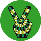 PEACE SIGN: Funky Art Peace Hand 21--KEY CHAIN