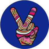 PEACE SIGN: Funky Art Peace Hand 23--MAGNET