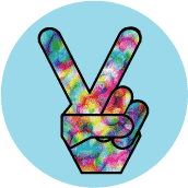 PEACE SIGN: Funky Art Peace Hand 26--STICKERS