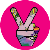 Funky Art Peace Hand 3--MAGNET