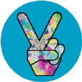 Funky Art Peace Hand 6--BUTTON