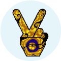 Funky Peace Hand 18--BUTTON