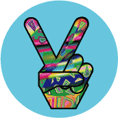 Funky Peace Hand 22--STICKERS