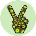 Funky Peace Hand 2--BUTTON