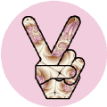 PEACE SIGN: Funky Peace Hand 33--BUTTON