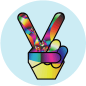 Funky Peace Hand 6--MAGNET