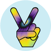 Funky Peace Hand 7--STICKERS