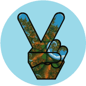 Peaceful Place Peace Hand--BUTTON