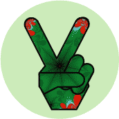 Rain Forest Bleeding for Peace Hand--BUTTON