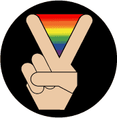 Rainbow Triangle Peace Hand--MAGNET