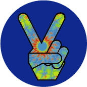 PEACE SIGN: Tie Dye Peace Hand 10--KEY CHAIN