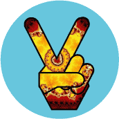 PEACE SIGN: Tie Dye Peace Hand 7--MAGNET