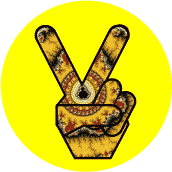 PEACE SIGN: Tie Dye Peace Hand 8--MAGNET