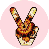 PEACE SIGN: Tie Dye Peace Hand 9--BUTTON