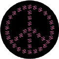 PEACE SYMBOL: Female Gender Symbols pink black background--BUTTON