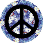 PEACE SIGN: Cosmic Justice 1--BUTTON