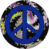 PEACE SIGN: End Racism--BUTTON