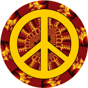 PEACE SIGN: Fiery Golden Wheel--STICKERS