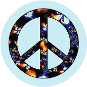 PEACE SIGN: Floral Expression 1--BUTTON