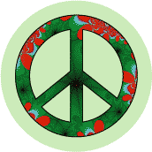 PEACE SIGN: Global Village--BUTTON