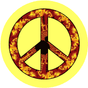 PEACE SIGN: Gold Flower Power--STICKERS