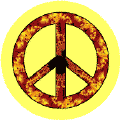 PEACE SIGN: Gold Flower Power--BUTTON