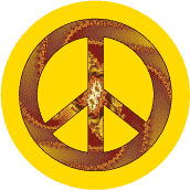 PEACE SIGN: Golden Peace Swirl--KEY CHAIN