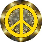 PEACE SIGN: Golden Seal 2--BUTTON