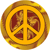 PEACE SIGN: Golden Swirl 1--BUTTON