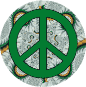 PEACE SIGN: Green Seashore 1--BUTTON