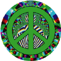 PEACE SIGN: Green Zebra 1--KEY CHAIN