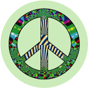 PEACE SIGN: Green Zebra 2--KEY CHAIN