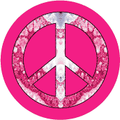 PEACE SIGN: Pink Love 1--BUTTON