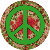 PEACE SIGN: Practice Vegetarianism--BUTTON